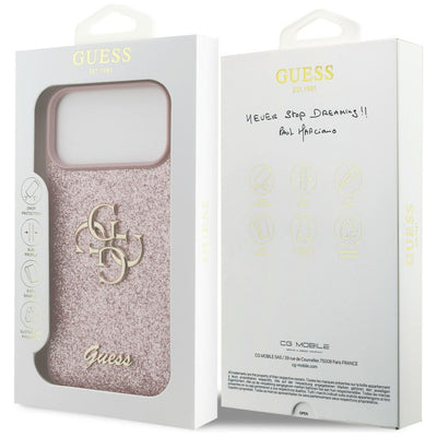 Guess Fixed Glitter Big 4G Case for iPhone 18 Pro Max / 17 Pro Max - Pink