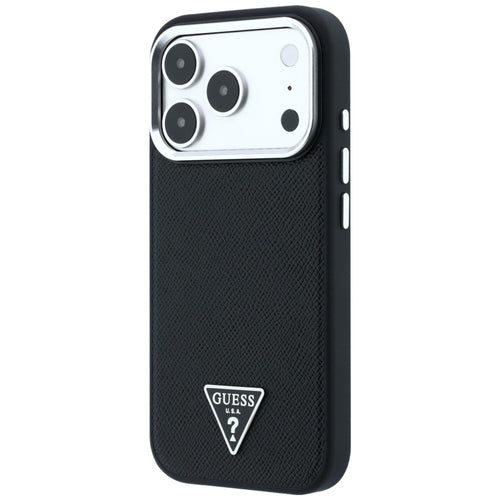 Guess Grained Triangle Logo MagSafe Case for iPhone 17 Pro Max / 18 Pro Max - Black