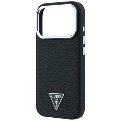 Guess Grained Triangle Logo MagSafe Case for iPhone 17 Pro Max / 18 Pro Max - Black