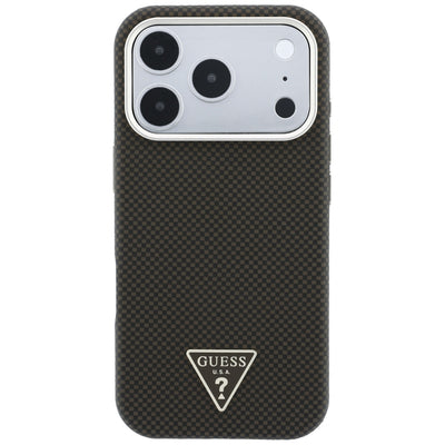 Guess Kevlar Triangle Logo MagSafe Case for iPhone 17 Pro / 18 Pro - Brown