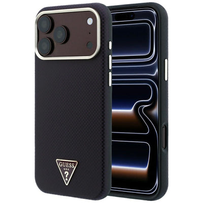 Guess Kevlar Triangle Logo MagSafe Case for iPhone 17 Pro / 18 Pro - Burgundy