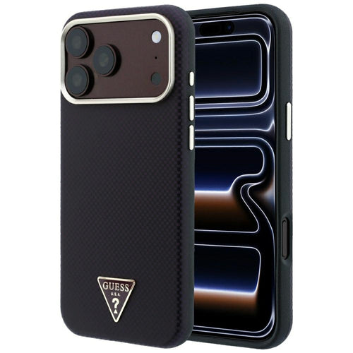 Guess Kevlar Triangle Logo MagSafe Case for iPhone 17 Pro / 18 Pro - Burgundy