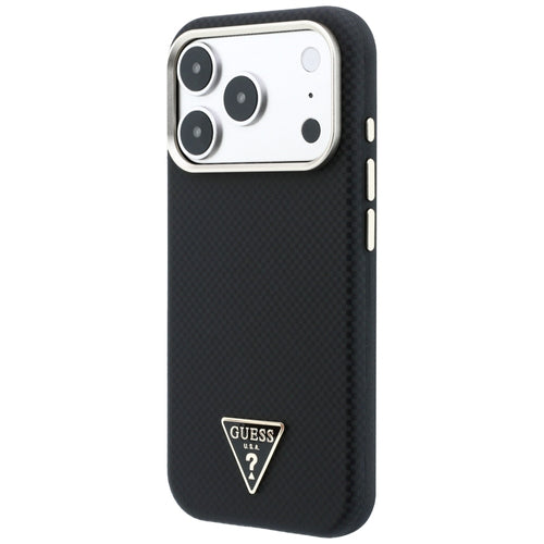 Guess Kevlar Triangle Logo MagSafe Case for iPhone 17 Pro / 18 Pro - Black