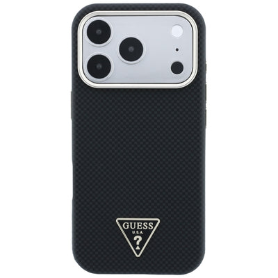 Guess Kevlar Triangle Logo MagSafe Case for iPhone 17 Pro / 18 Pro - Black