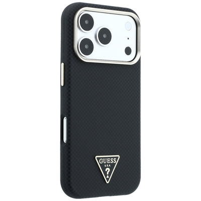 Guess Kevlar Triangle Logo MagSafe Case for iPhone 17 Pro / 18 Pro - Black
