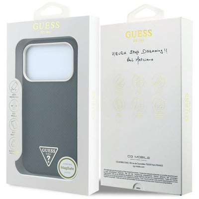 Guess Kevlar Triangle Logo MagSafe Case for iPhone 17 Pro / 18 Pro - Black
