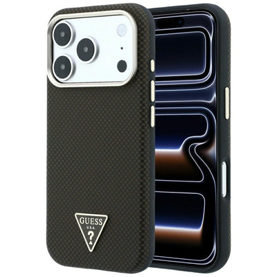 Guess Kevlar Triangle Logo MagSafe Case for iPhone 17 Pro Max / 18 Pro Max - Brown