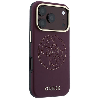 Guess Perforated 4G Gold Logo Magsafe Case for iPhone 18 Pro / 17 Pro - Burgundy