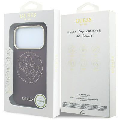 Guess Perforated 4G Gold Logo Magsafe Case for iPhone 18 Pro Max / 17 Pro Max - Burgundy