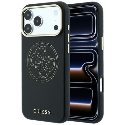 Guess Perforated 4G Gold Logo Magsafe Case for iPhone 17 Pro Max / 18 Pro Max - Black