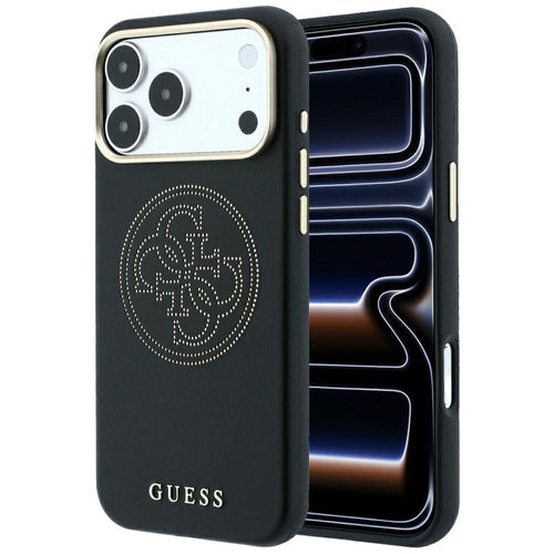 Guess Perforated 4G Gold Logo Magsafe Case for iPhone 17 Pro Max / 18 Pro Max - Black