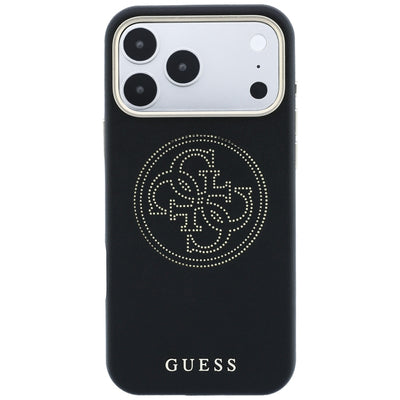 Guess Perforated 4G Gold Logo Magsafe Case for iPhone 17 Pro Max / 18 Pro Max - Black