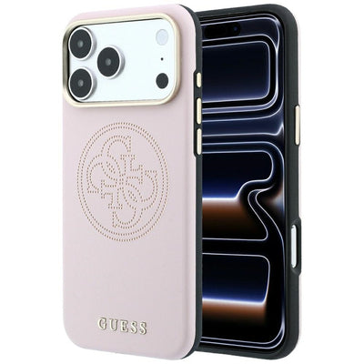 Guess Perforated 4G Gold Logo Magsafe Case for iPhone 17 Pro Max / 18 Pro Max - Pink