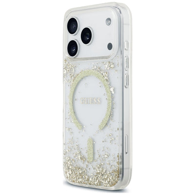 Guess Resin Bottom Glitter MagSafe Case for iPhone 18 Pro / 17 Pro - Gold