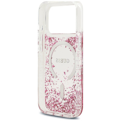 Guess Resin Bottom Glitter MagSafe Case for iPhone 18 Pro Max / 17 Pro Max - Pink