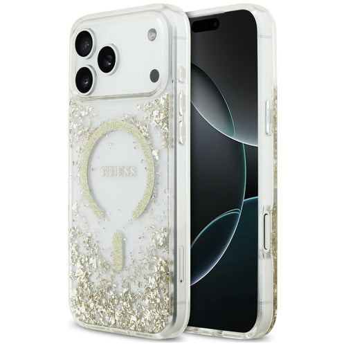 Guess Resin Bottom Glitter MagSafe Case for iPhone 18 Pro Max / 17 Pro Max - Gold