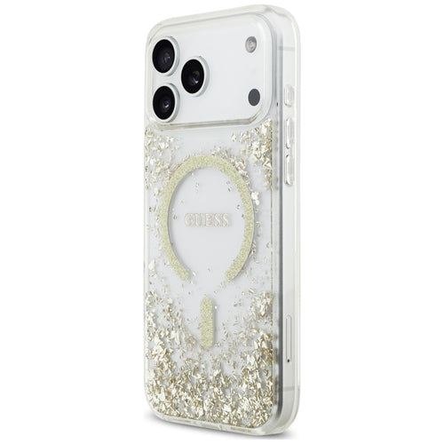 Guess Resin Bottom Glitter MagSafe Case for iPhone 18 Pro Max / 17 Pro Max - Gold
