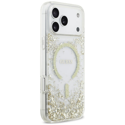 Guess Resin Bottom Glitter MagSafe Case for iPhone 18 Pro Max / 17 Pro Max - Gold