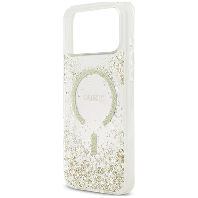 Guess Resin Bottom Glitter MagSafe Case for iPhone 18 Pro Max / 17 Pro Max - Gold