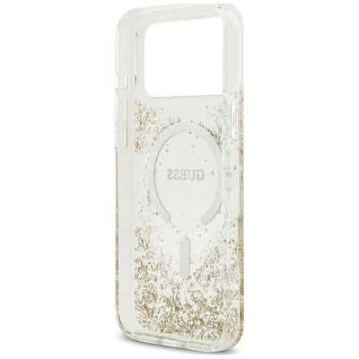 Guess Resin Bottom Glitter MagSafe Case for iPhone 18 Pro Max / 17 Pro Max - Gold