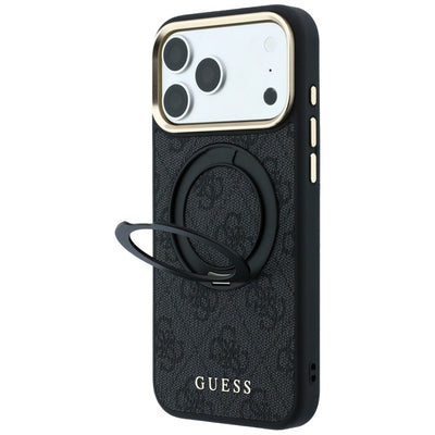 Guess Ring Stand 360 4G Classic Logo MagSafe Case for iPhone 17 Pro Max / 18 Pro Max - Black
