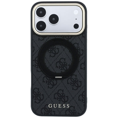 Guess Ring Stand 360 4G Classic Logo MagSafe Case for iPhone 17 Pro Max / 18 Pro Max - Black