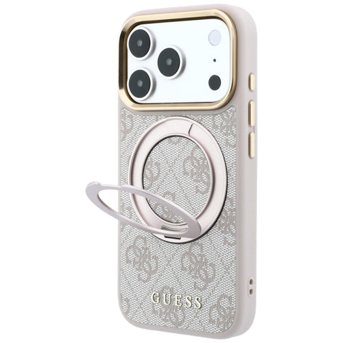 Guess Ring Stand 360 4G Classic Logo MagSafe Case for iPhone 17 Pro Max / 18 Pro Max - Pink