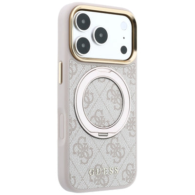Guess Ring Stand 360 4G Classic Logo MagSafe Case for iPhone 17 Pro Max / 18 Pro Max - Pink