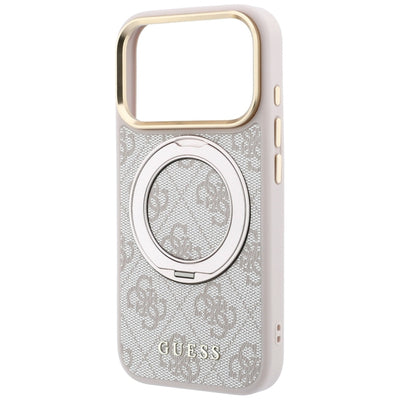 Guess Ring Stand 360 4G Classic Logo MagSafe Case for iPhone 17 Pro Max / 18 Pro Max - Pink