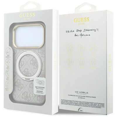 Guess Ring Stand 360 4G Classic Logo MagSafe Case for iPhone 17 Pro Max / 18 Pro Max - Pink
