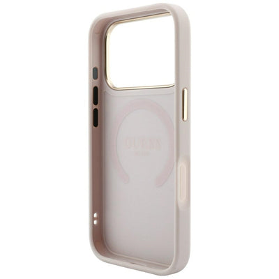 Guess Saffiano Peony & Ring MagSafe Case for iPhone 17 Pro Max / 18 Pro Max - Pink