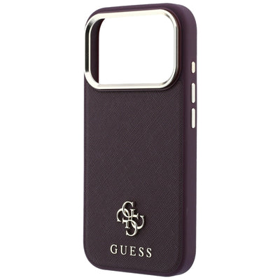 Guess Saffiano Small 4G & Classic Logo MagSafe Case for iPhone 18 Pro / 17 Pro - Burgundy