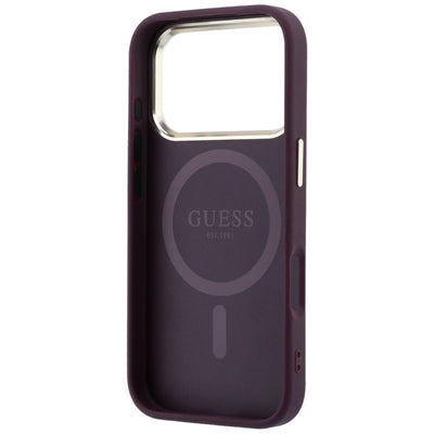 Guess Saffiano Small 4G & Classic Logo MagSafe Case for iPhone 18 Pro / 17 Pro - Burgundy