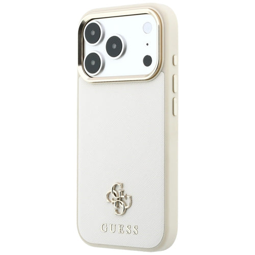 Guess Saffiano Small 4G & Classic Logo MagSafe case for iPhone 17 Pro Max / 18 Pro Max - beige