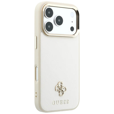 Guess Saffiano Small 4G & Classic Logo MagSafe case for iPhone 17 Pro Max / 18 Pro Max - beige