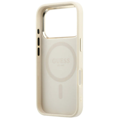 Guess Saffiano Small 4G & Classic Logo MagSafe case for iPhone 17 Pro Max / 18 Pro Max - beige
