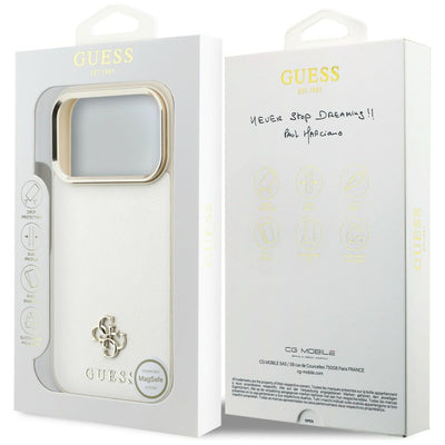 Guess Saffiano Small 4G & Classic Logo MagSafe case for iPhone 17 Pro Max / 18 Pro Max - beige