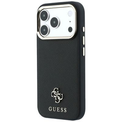 Guess Saffiano Small 4G & Classic Logo MagSafe Case for iPhone 17 Pro Max / 18 Pro Max - Black