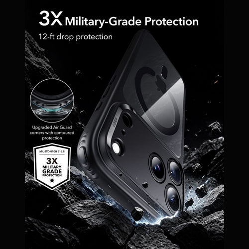 ESR Classic Hybrid MagSafe Case for iPhone 18 Pro / 17 Pro - Clear Black