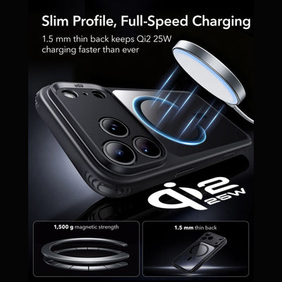 ESR Classic Hybrid MagSafe Case for iPhone 18 Pro / 17 Pro - Clear Black