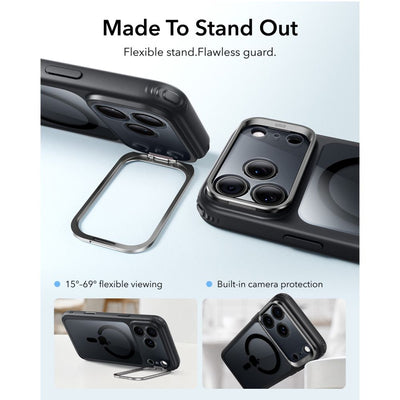 ESR Classic Hybrid Kickstand MagSafe Case for iPhone 18 Pro Max / 17 Pro Max - Clear Black