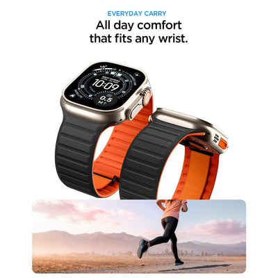 Spigen Athlex Air M Strap for Apple Watch 44/45/46/49 mm - Black and Orange