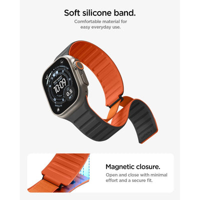Spigen Athlex Air M Strap for Apple Watch 44/45/46/49 mm - Black and Orange