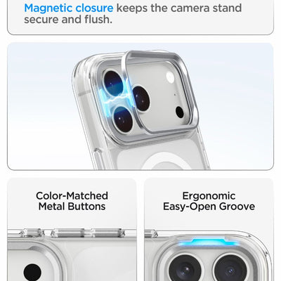 Spigen Ultra Hybrid Optik S MagSafe Case for iPhone 18 Pro Max / 17 Pro Max - Transparent Silver