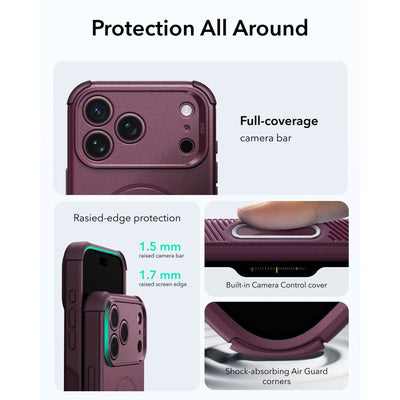 ESR Cyber Tough MagSafe case for iPhone 18 Pro Max / 17 Pro Max - burgundy