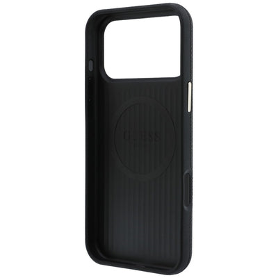 Guess Grained Round Strass Logo MagSafe Case for iPhone 18 Pro Max / 17 Pro Max - Black