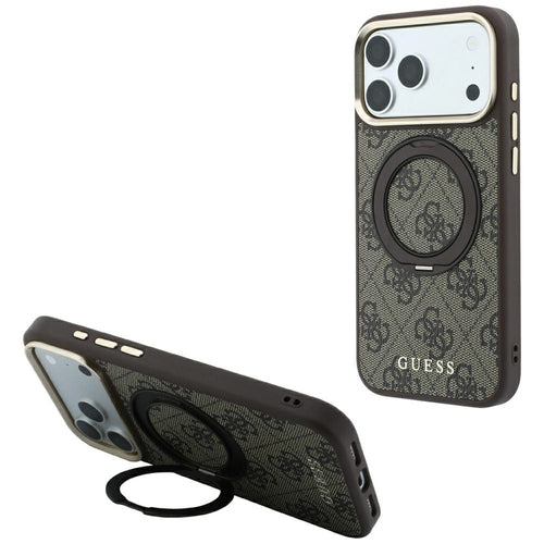 Guess Ring Stand 360 4G Classic Logo MagSafe Case for iPhone 18 Pro / 17 Pro - Brown
