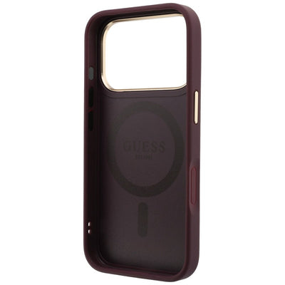 Guess Ring Stand 360 Grained Classic Logo MagSafe Case for iPhone 18 Pro Max / 17 Pro Max - Burgundy