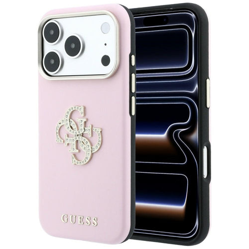 Guess Smooth & Big Strass Logo Case for iPhone 18 Pro / 17 Pro - Pink