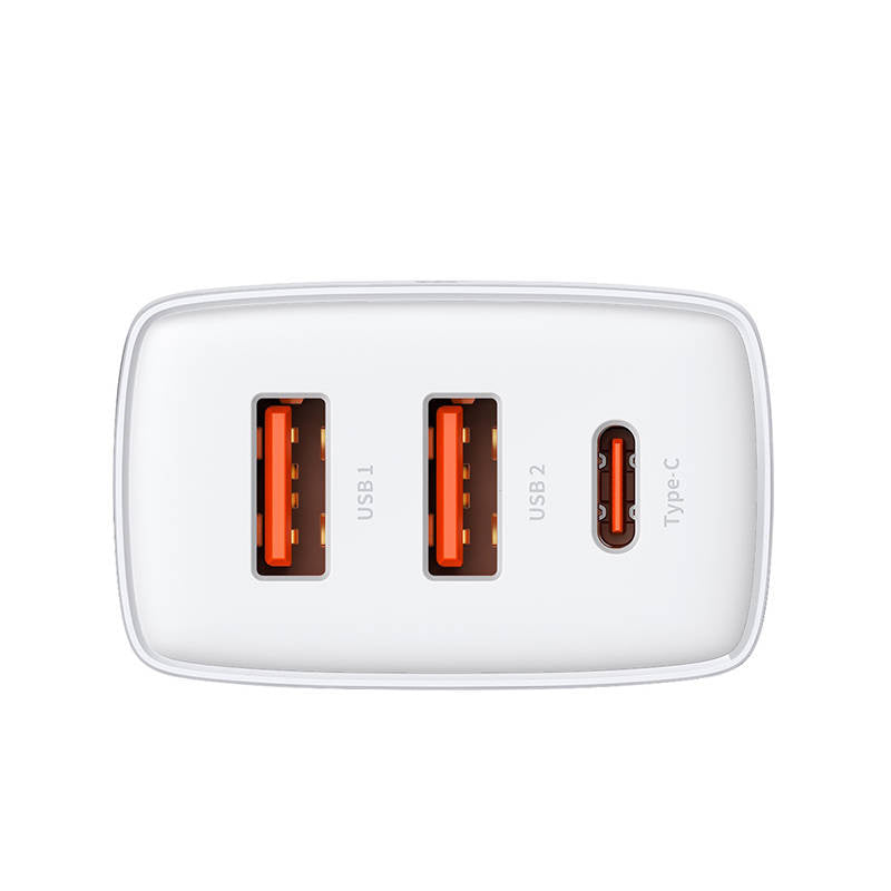 Ładowarka sieciowa Baseus Compact Quick Charger, 2xUSB, USB-C, PD, 3A, 30W (biała) - Product Image 5